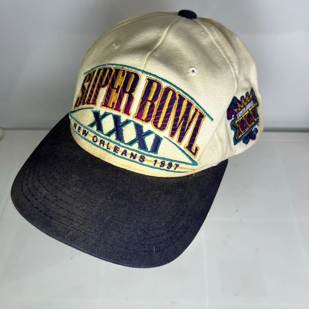 Vintage 1997‎ Super Bowl XXXI Patriots Packers Snapback Hat New Orleans
